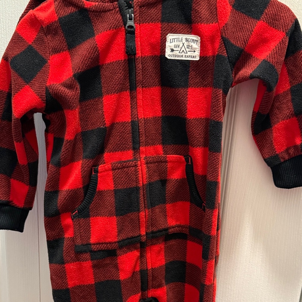 Carter's Red and Black Plaid Bodysuit